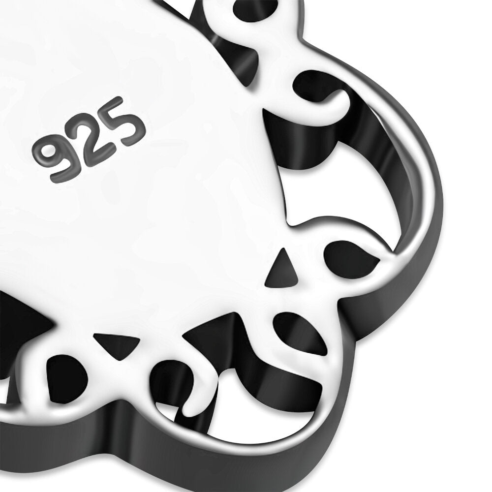 Contemporary Stone Pendant-Floral Wreath with Black Onyx