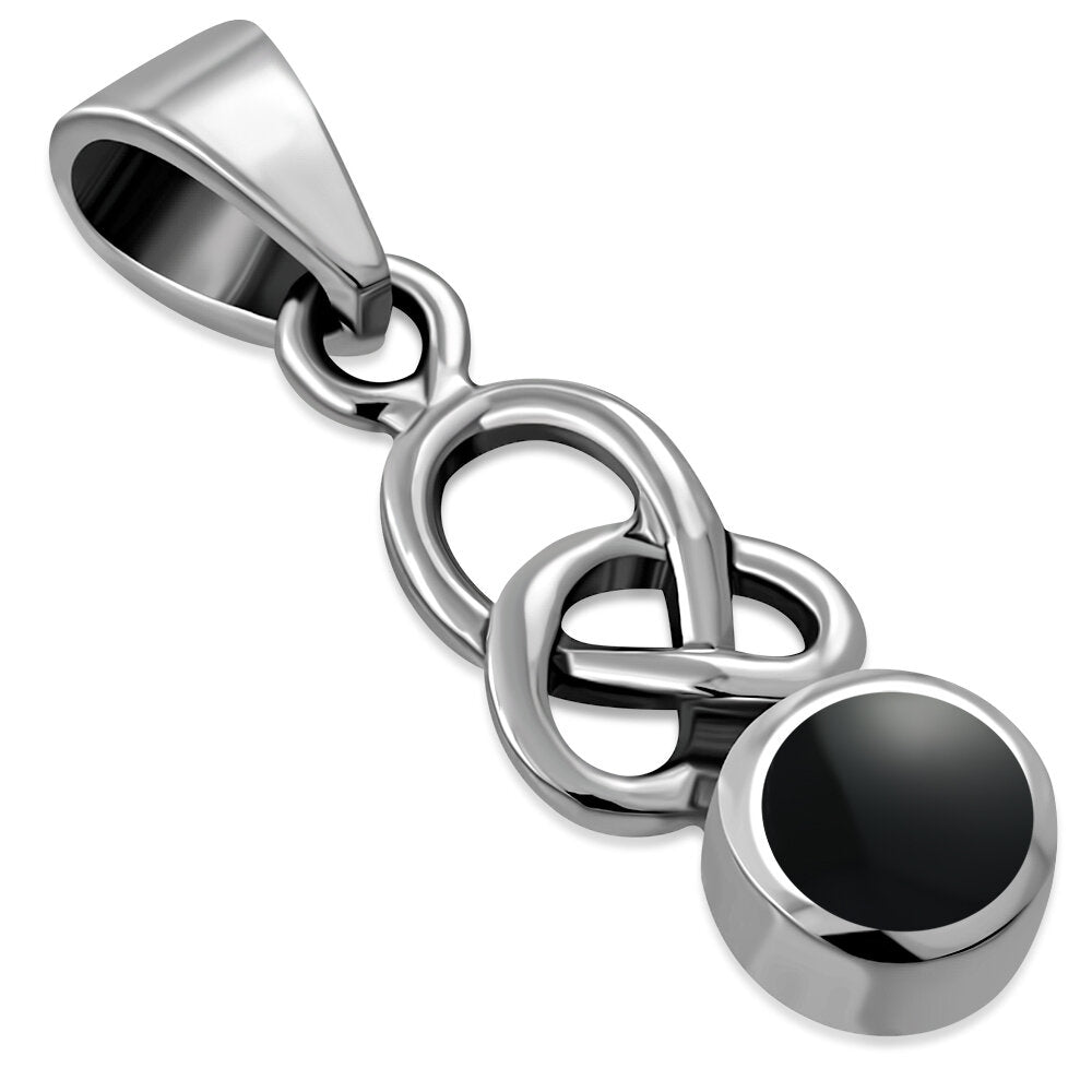 Celtic Stone Pendant- Wee Loose Trinity with Black Onyx