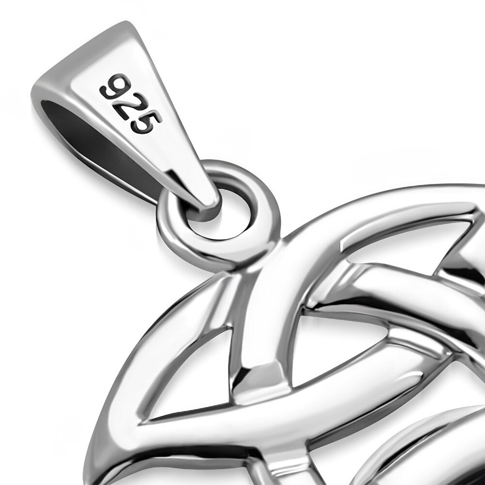 Celtic Stone Pendant-Triple Trinity Shield with Mother of Pearl