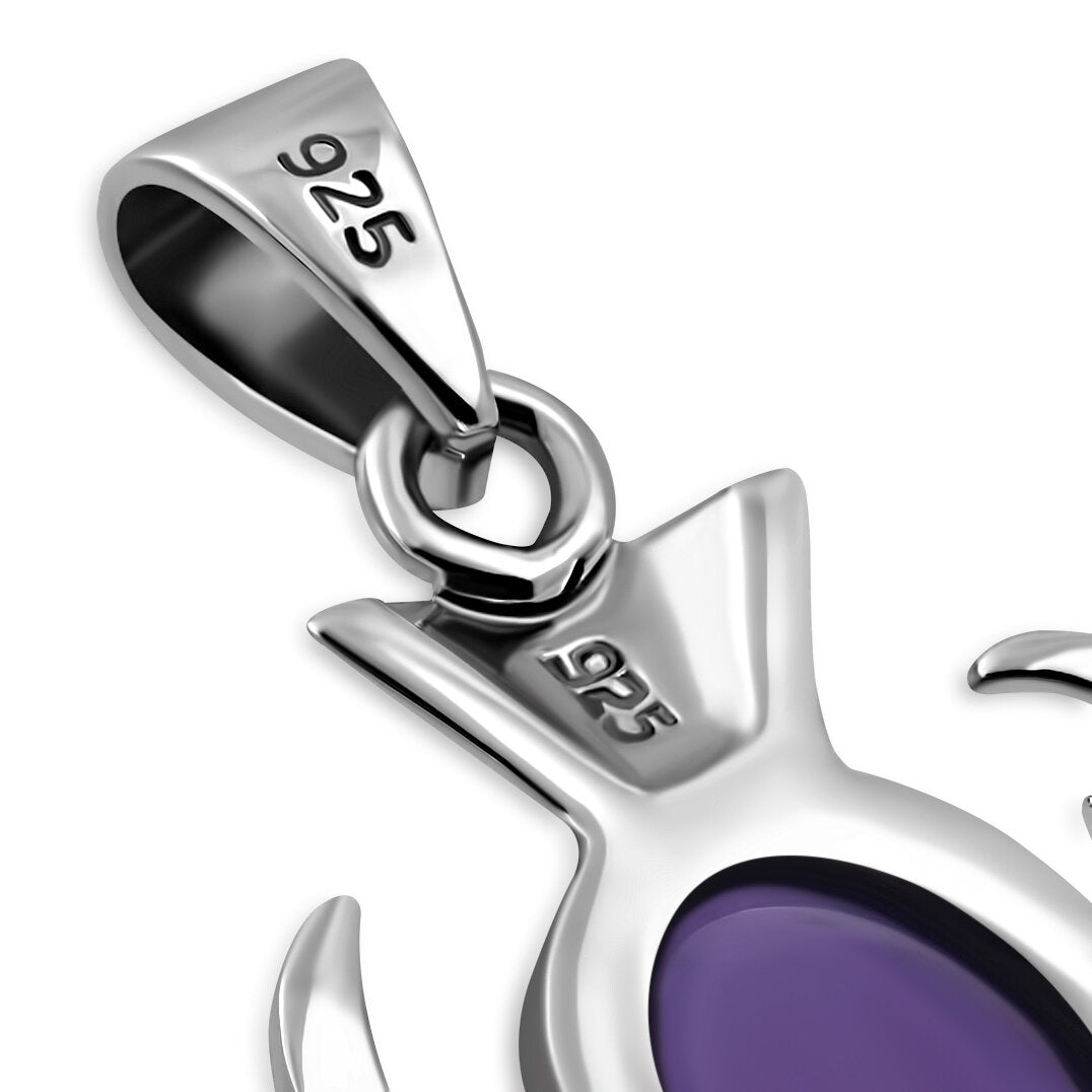 Scottish Thistle Pendant - Statement Thistle with Amethyst