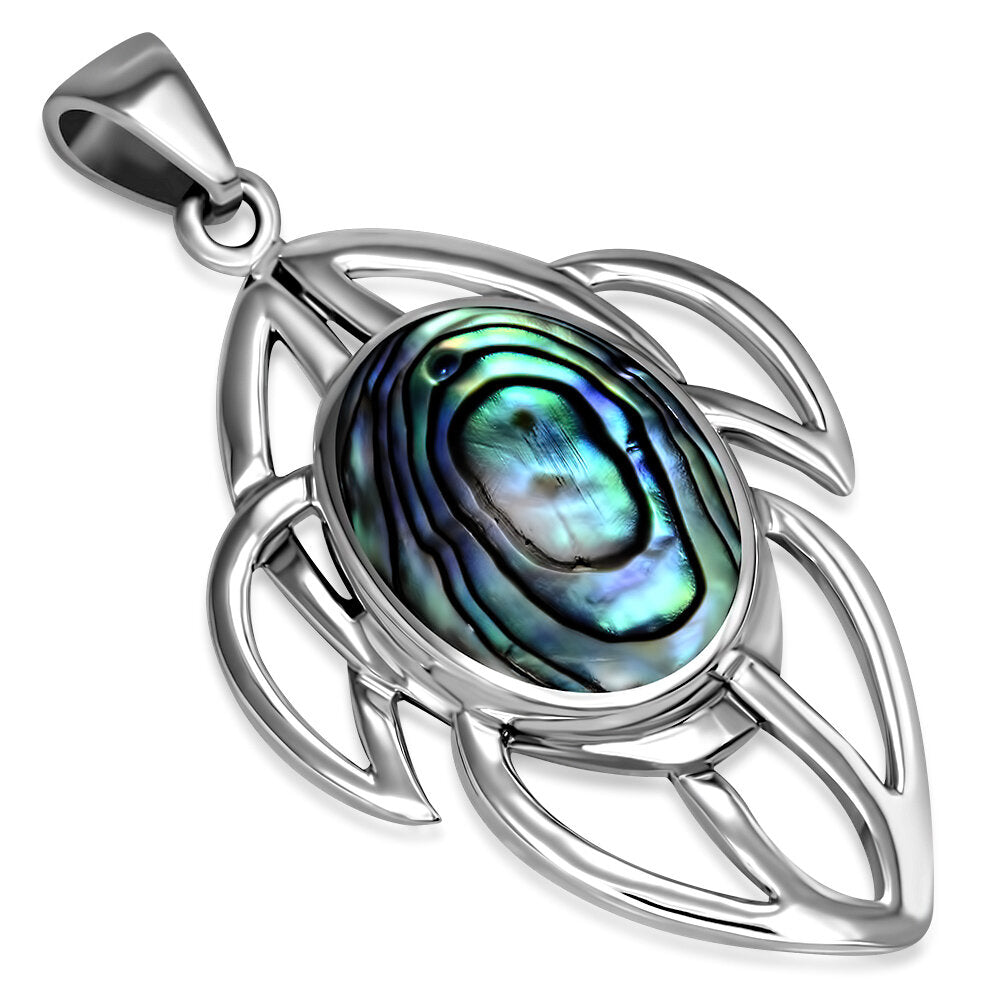 Celtic Stone Pendant-Abstract Strength with Abalone Shell