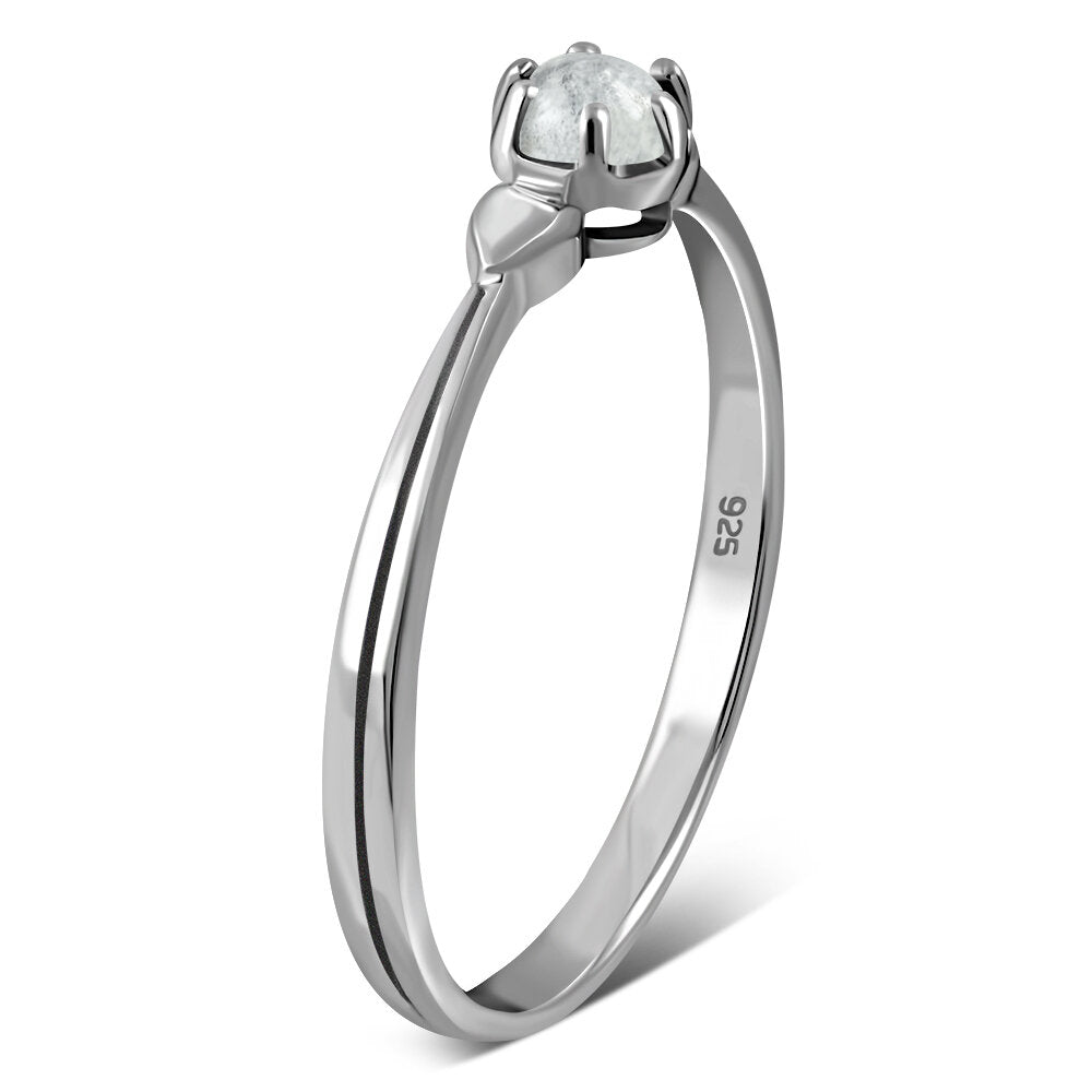 Contemporary Stone Ring- Central Cabouche with Moonstone