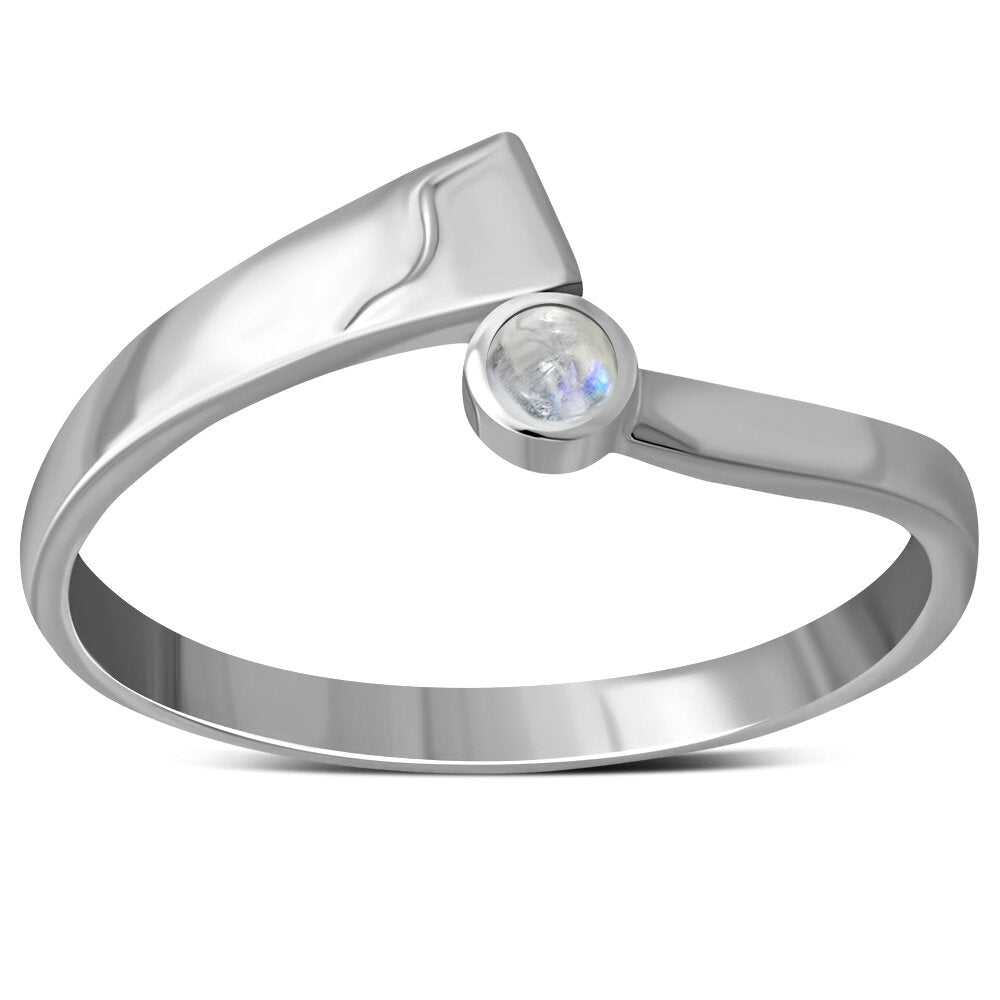 Contemporary Stone Ring- Asymmetrical Collar with Moonstone