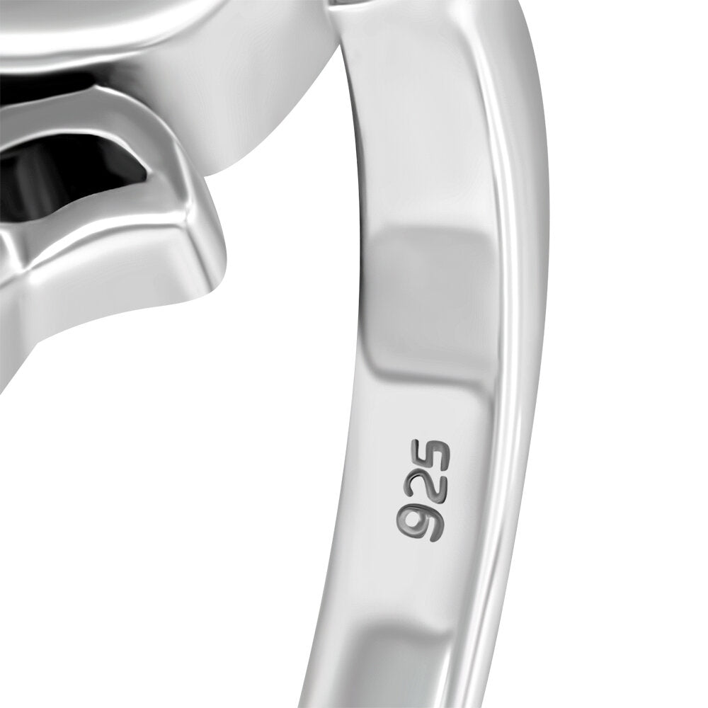 Celtic Stone Ring- Ribbon Trinity with Amethyst