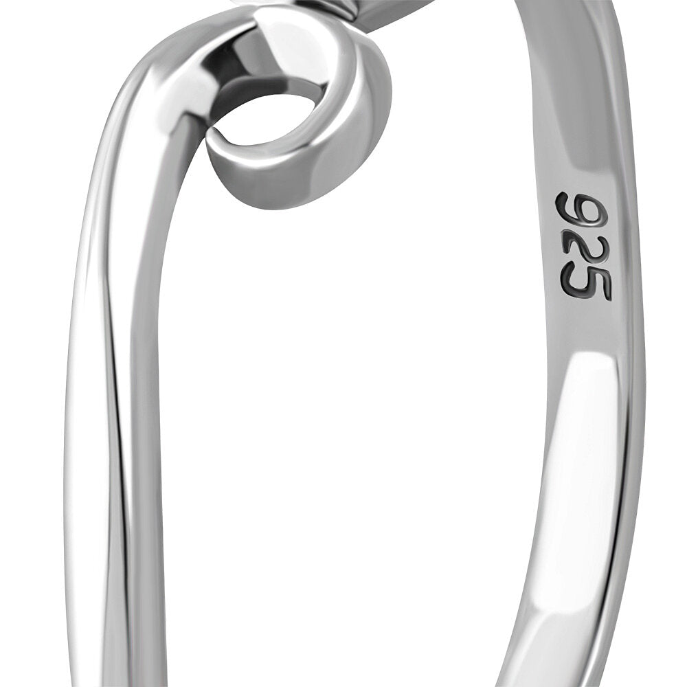 Contemporary Stone Ring- Swirl Shoulder with Moonstone (Small)
