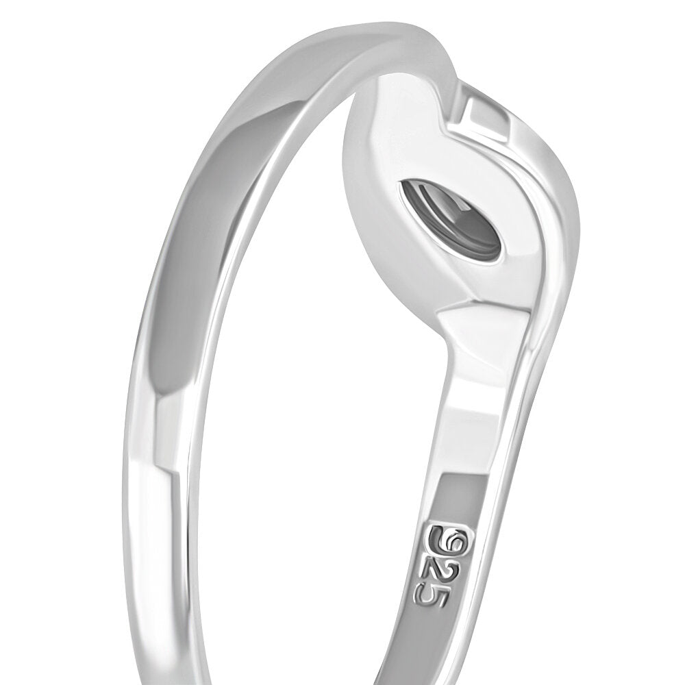 Contemporary Stone Ring- Closed Loop with Mother of Pearl