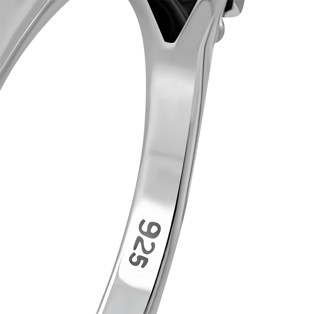 Contemporary Stone Ring- Ribbon Arms with Abalone Shell