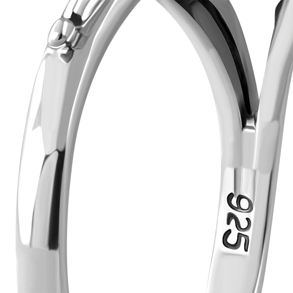 Contemporary Stone Ring- Vintage open arms with Amethyst