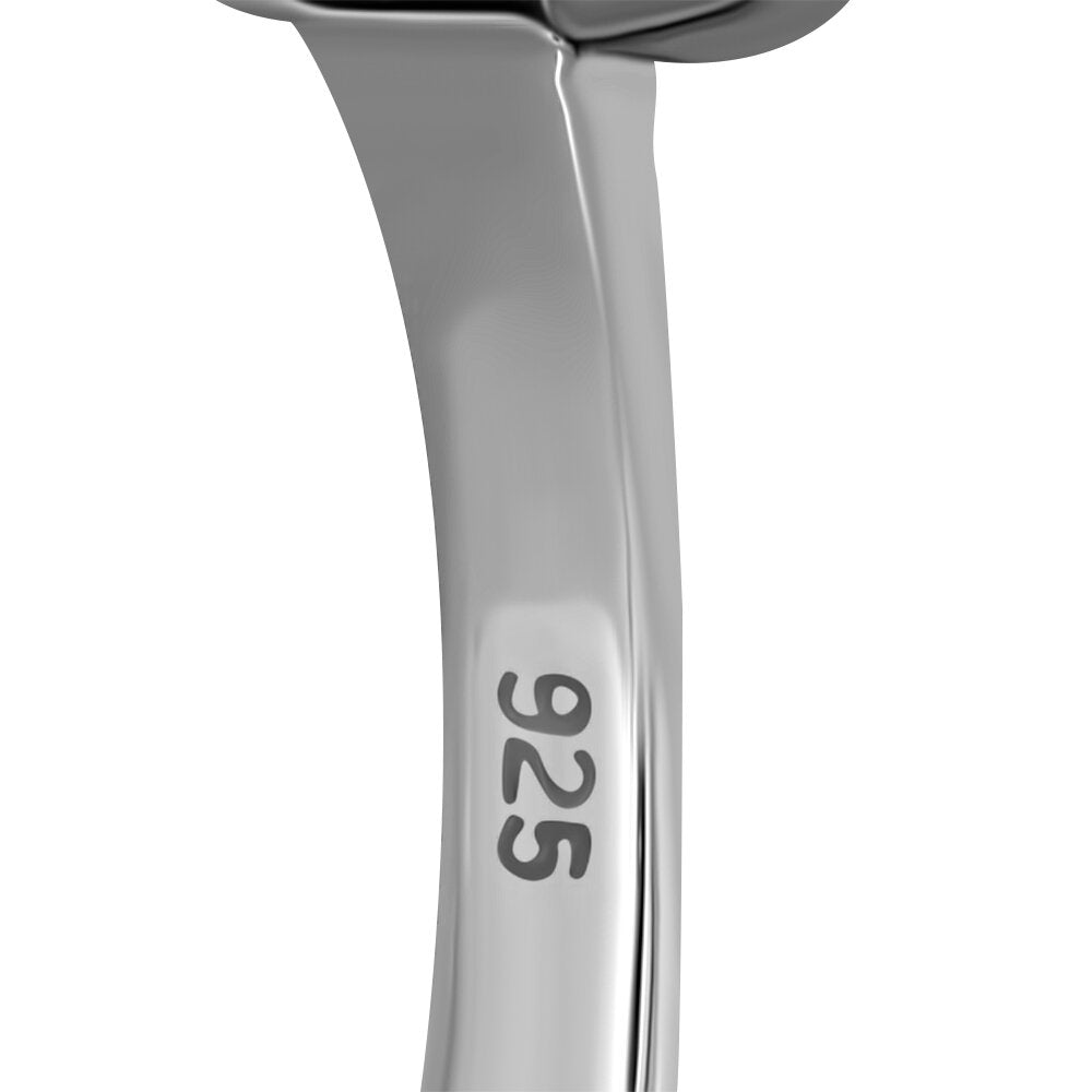 Contemporary Stone Ring- Plain Double Frame with Amethyst