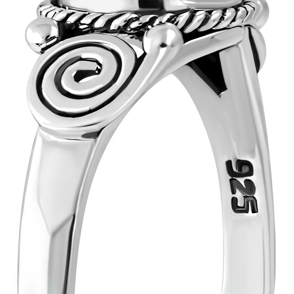 Contemporary Stone Ring- Whorl Shoulder with Moonstone