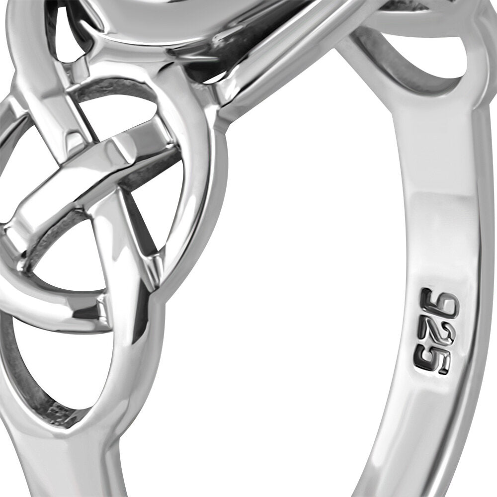 Celtic Stone Ring- Looped Frame with round Amethyst (Small)