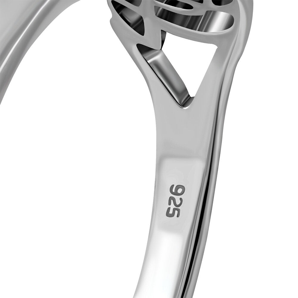 Scottish Thistle Ring - Celtic Leaves with Scottish Marble