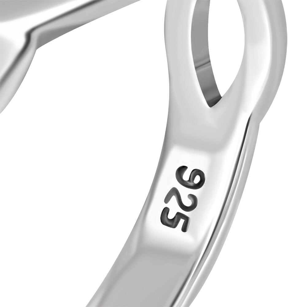 Celtic Stone Ring- Marquee Triquetra with Black Onyx (Medium)