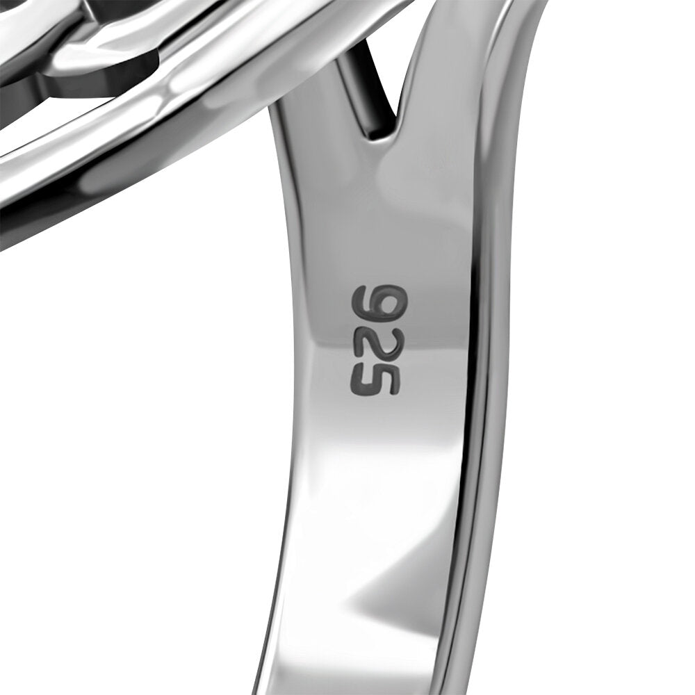 Celtic Stone Ring- Shield of Four Directions with Marquee Black Onyx