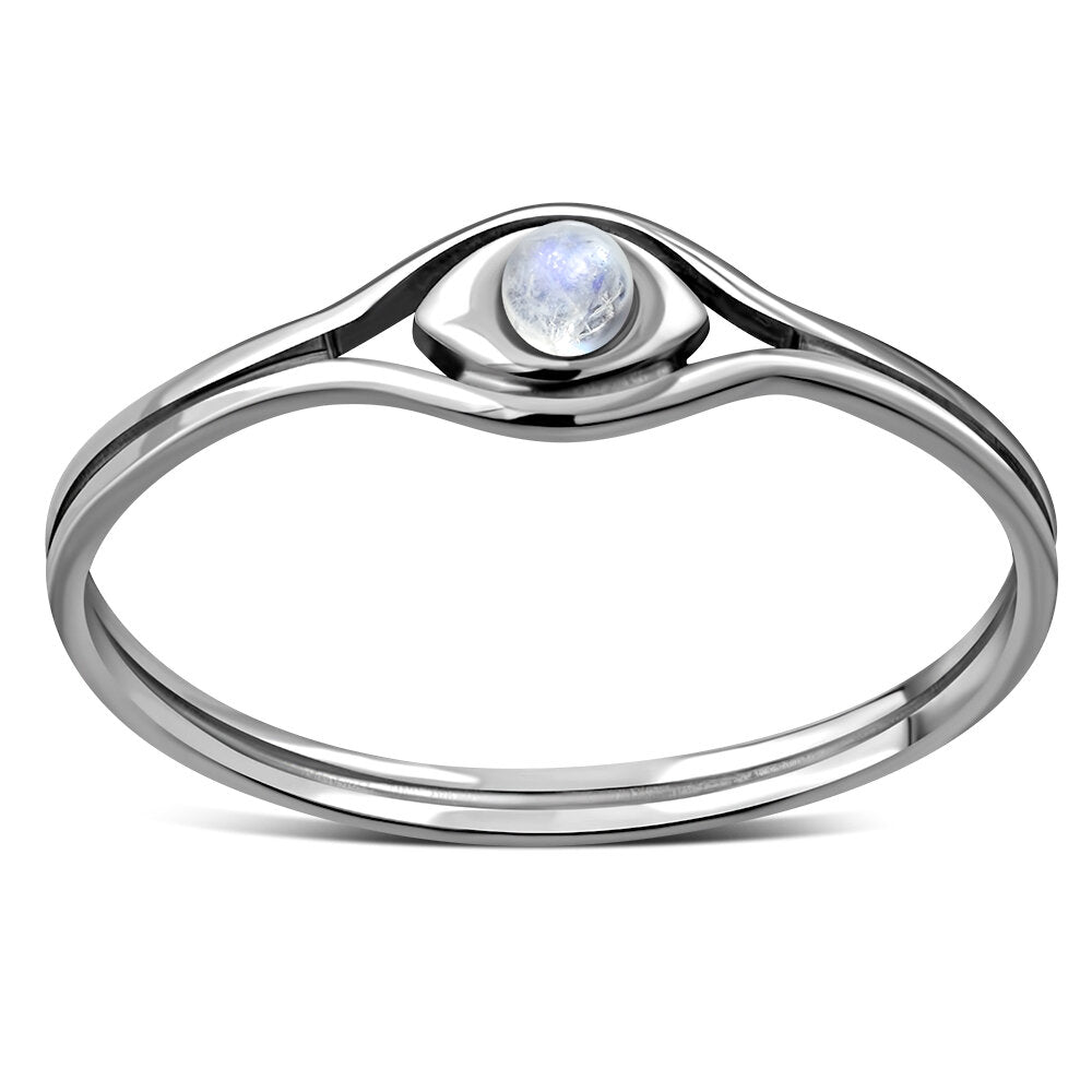 Contemporary Stone Ring- The Eye with Moonstone