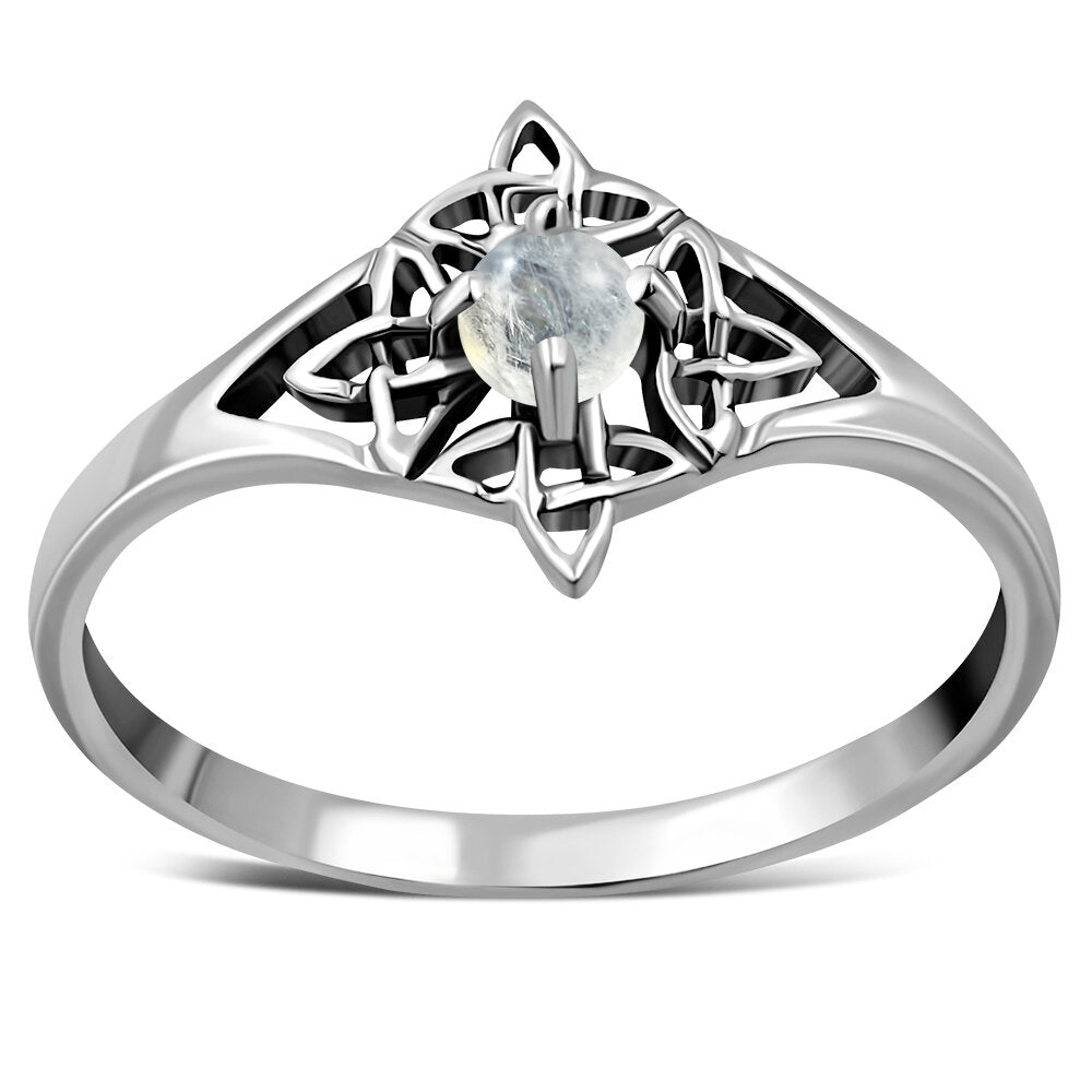 Celtic Stone Ring- Sailor Knot with Moonstone