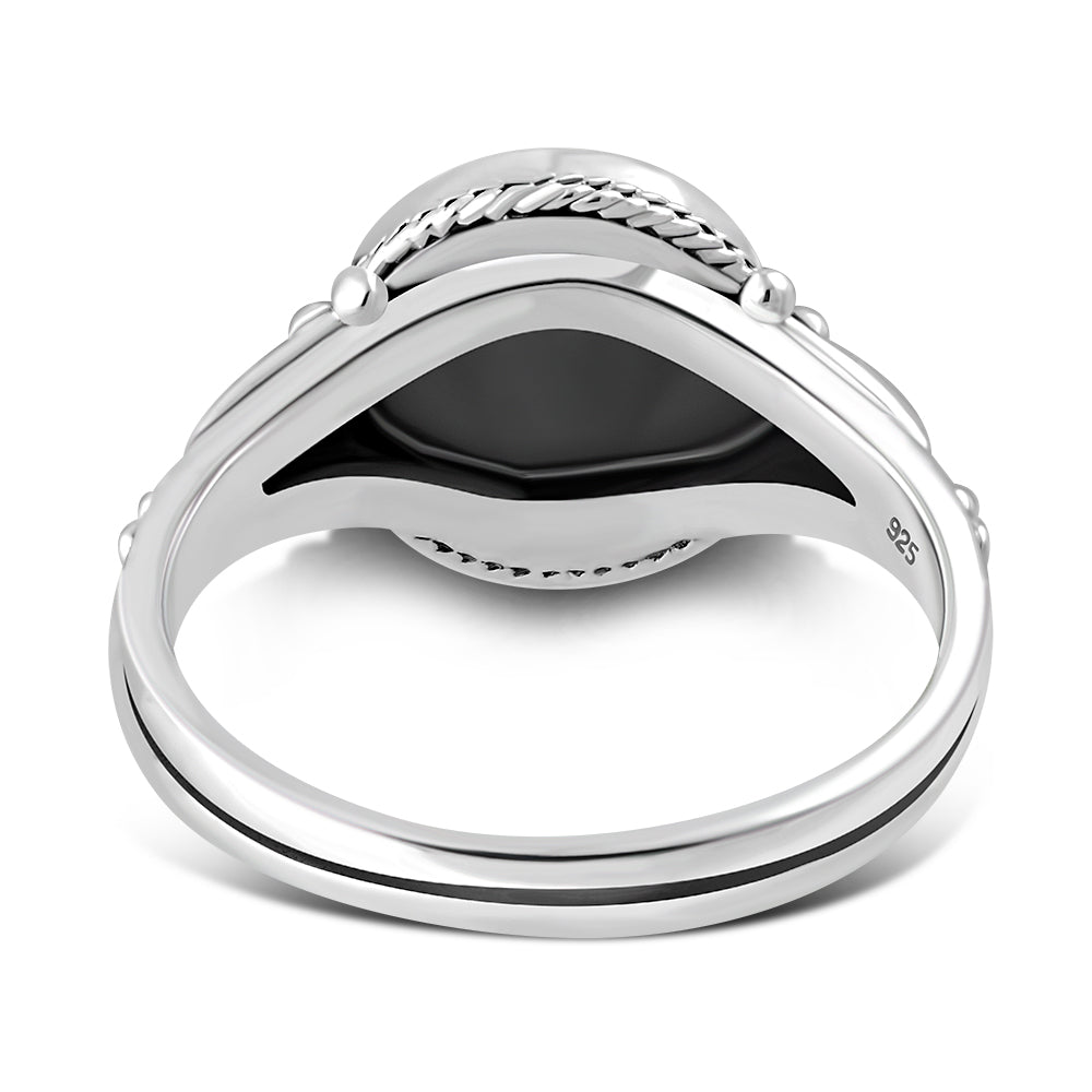 Scottish Marble Ring- Vintage Flower Setting