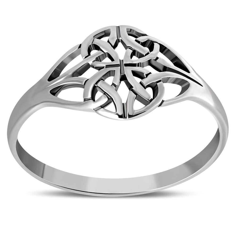Celtic Knot Ring- Dainty Horizontal Four Seasons
