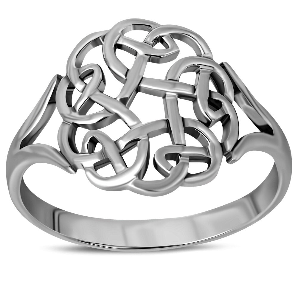 Celtic Knot Ring - Wheel of Life with a Window (Medium)