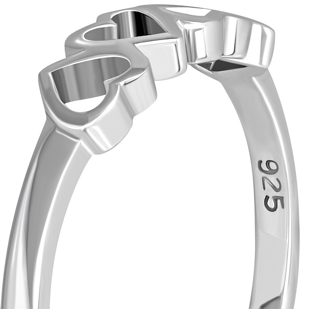 Contemporary Ring - Four Heart Line