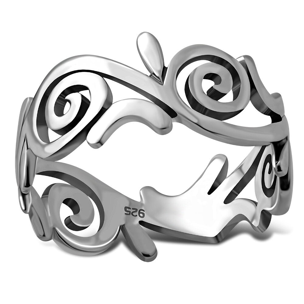 Contemporary Ring- Open Chiseled Spiral Band