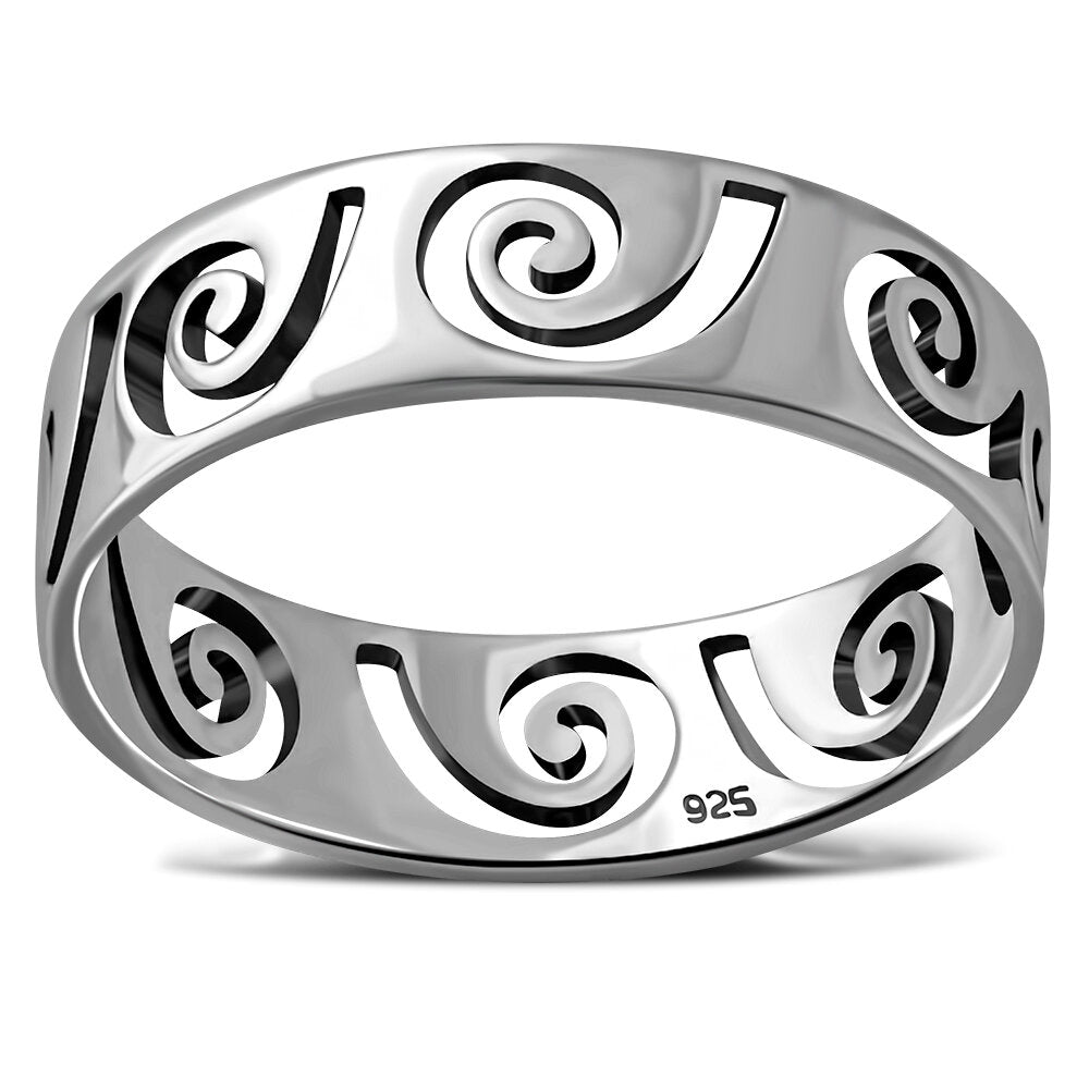 Contemporary Ring- Swirl Window Band