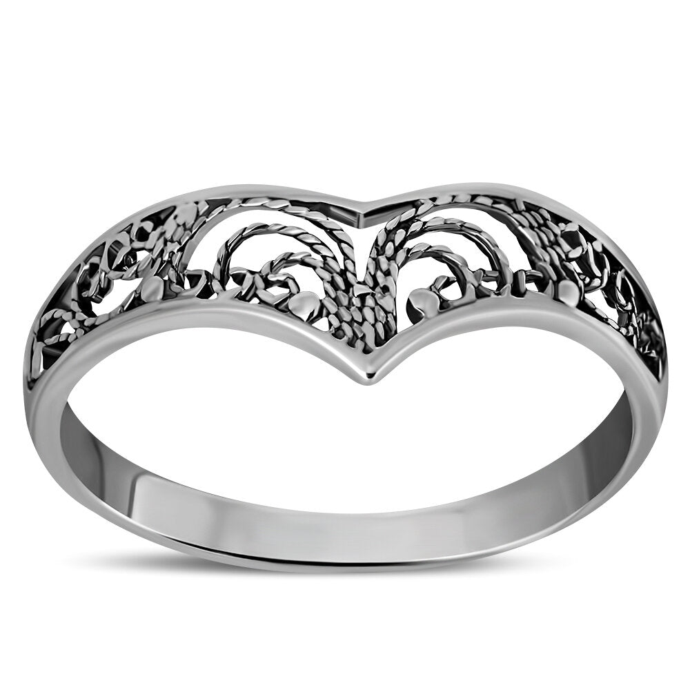 Contemporary Ring- Filigree Wishbone