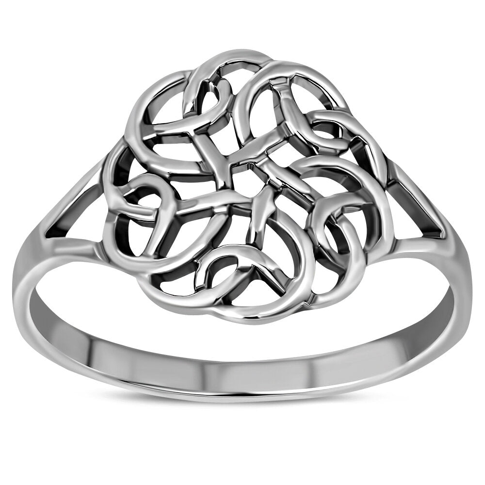 Celtic Knot Ring - Wheel of Life  with Closed Window