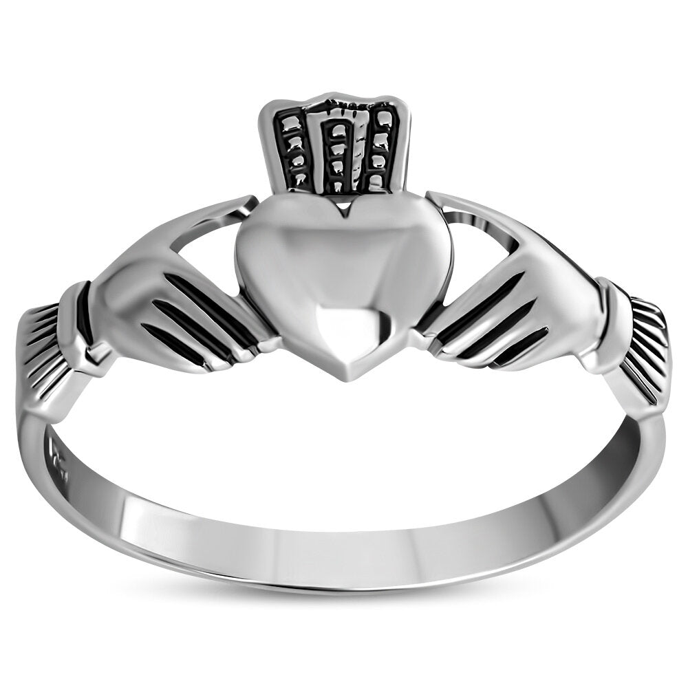 Claddagh Ring - Dotted Crown