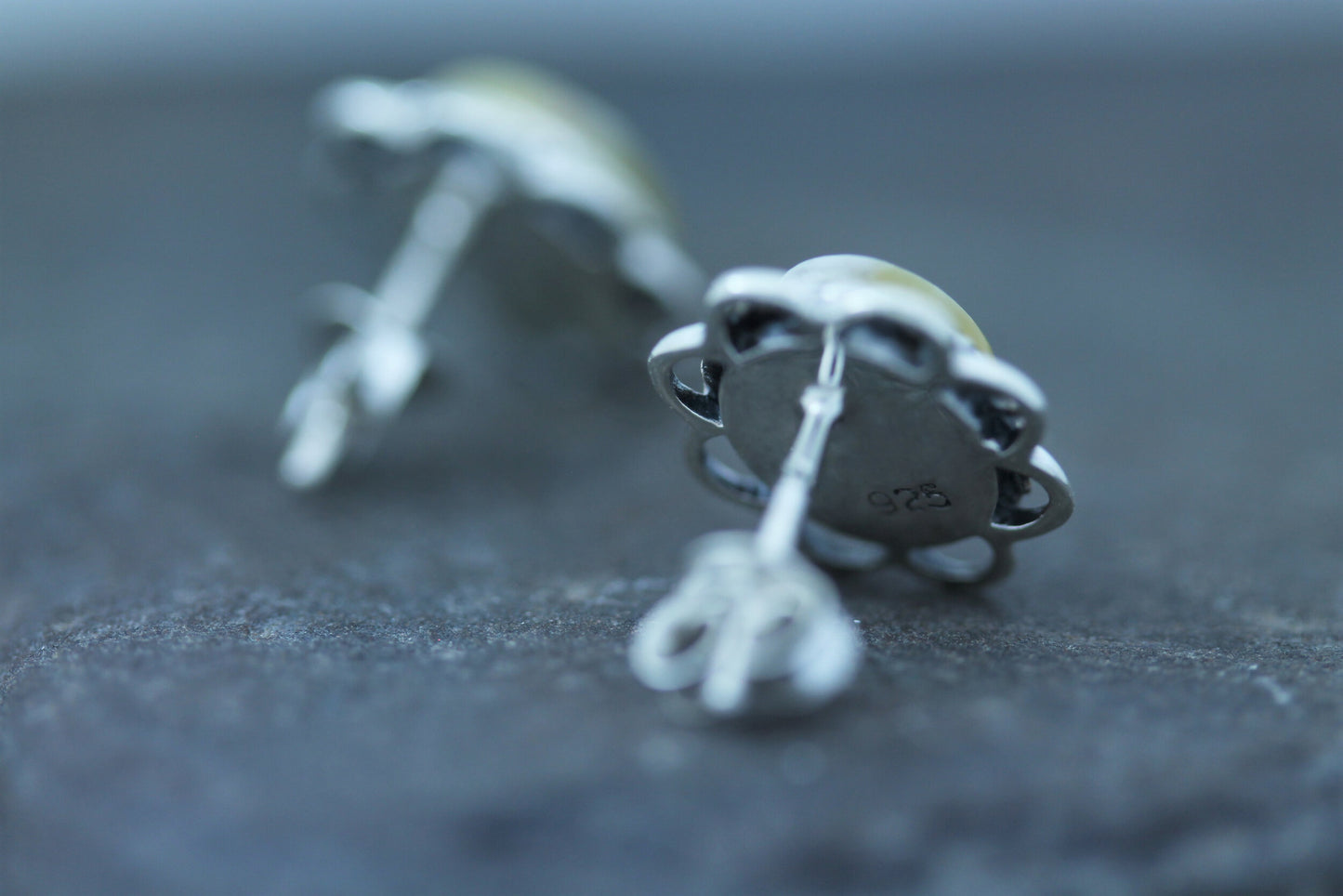 Scottish Marble Studs - Embroidered Border