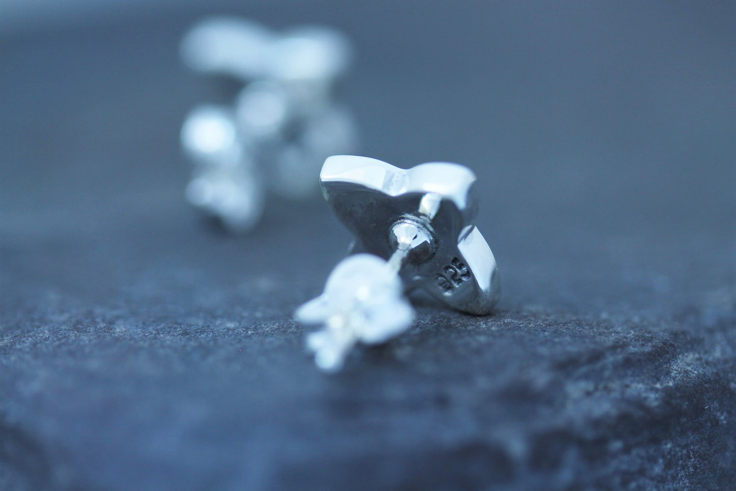 Scottish Marble Studs - Four Petals