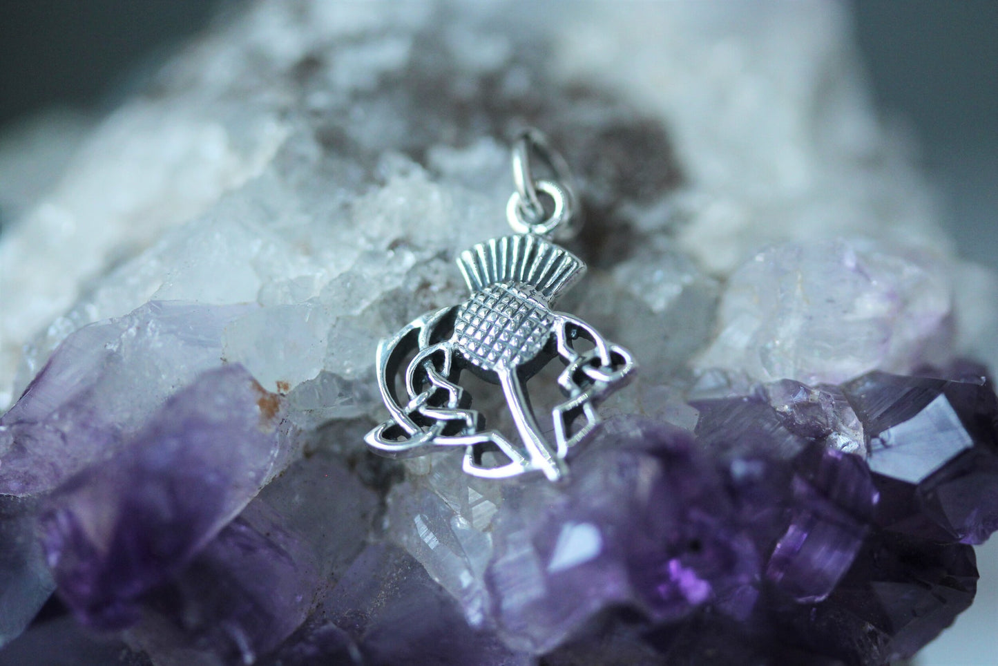 Scottish Thistle Pendant - Knotted Leaf