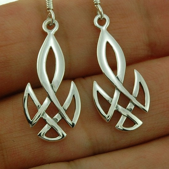 Celtic Knot Earrings - Elongated Three Point Shield