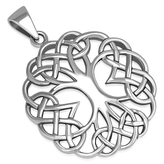 Tree of Life Pendant - Celtic Crown and Roots