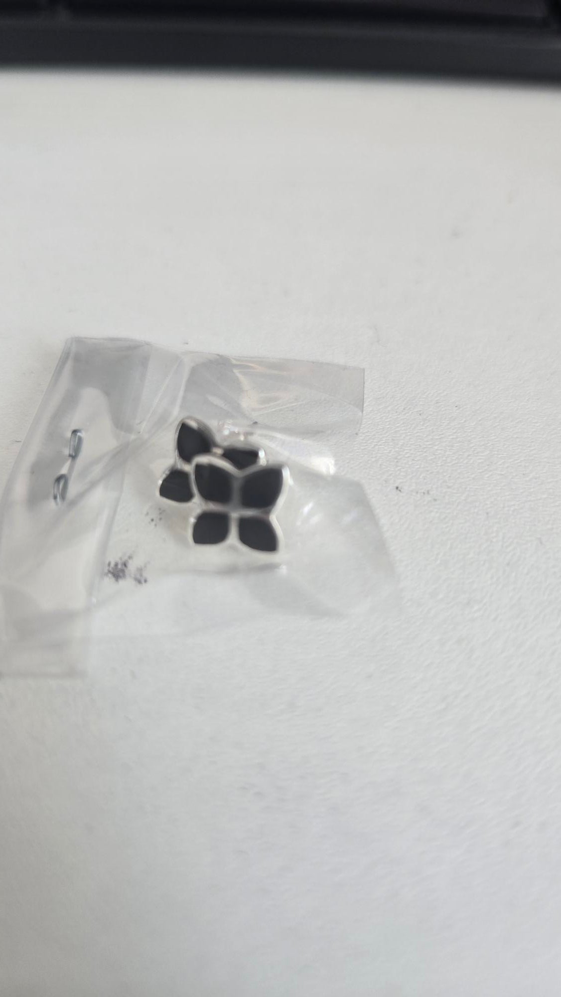 black onyx Studs - Four Petals