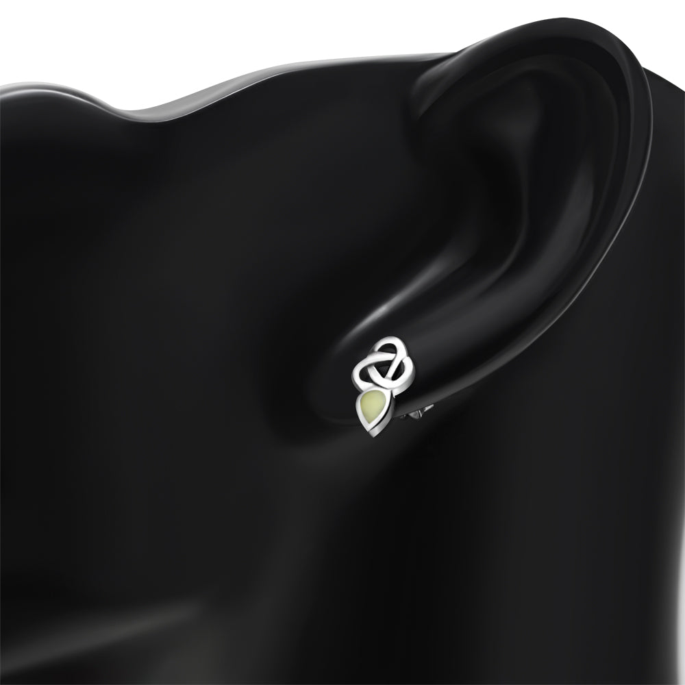 Scottish Marble Studs - Triquetra Drop