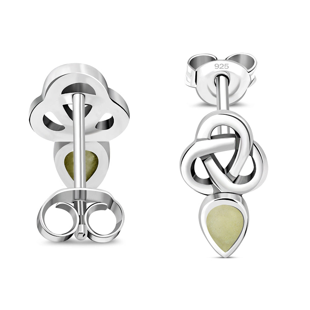 Scottish Marble Studs - Triquetra Drop