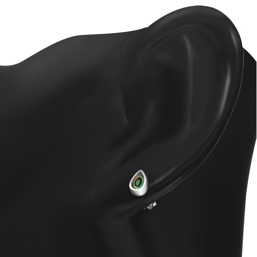 Contemporary Stone Studs - Small Teardrops with Abalone Shell