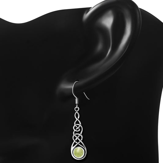 Scottish Marble Earrings - Long Kells Knot