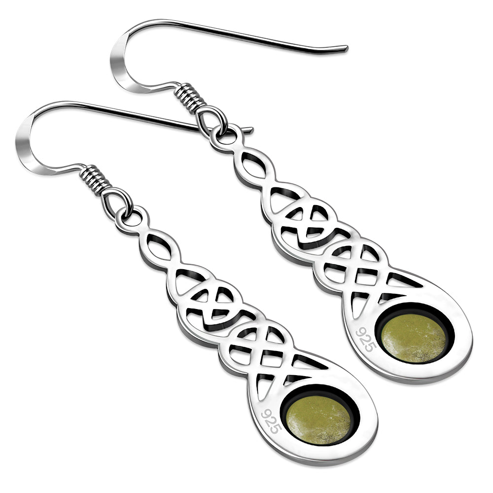 Scottish Marble Earrings - Long Kells Knot