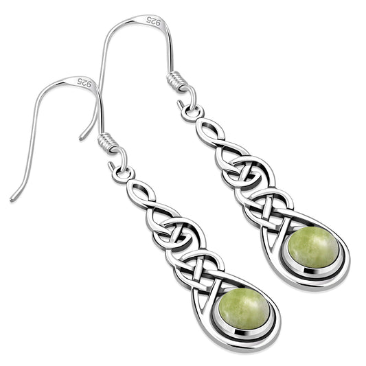 Scottish Marble Earrings - Long Kells Knot