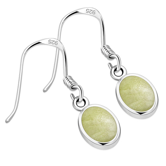 Contemporary Stone Earrings - Sleek Ovals with Scottish Marble