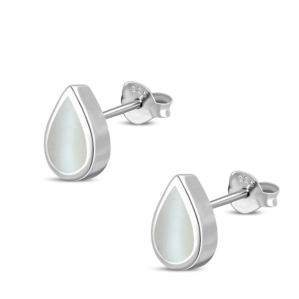 Mother of Pearl Studs -  Small Teardrop