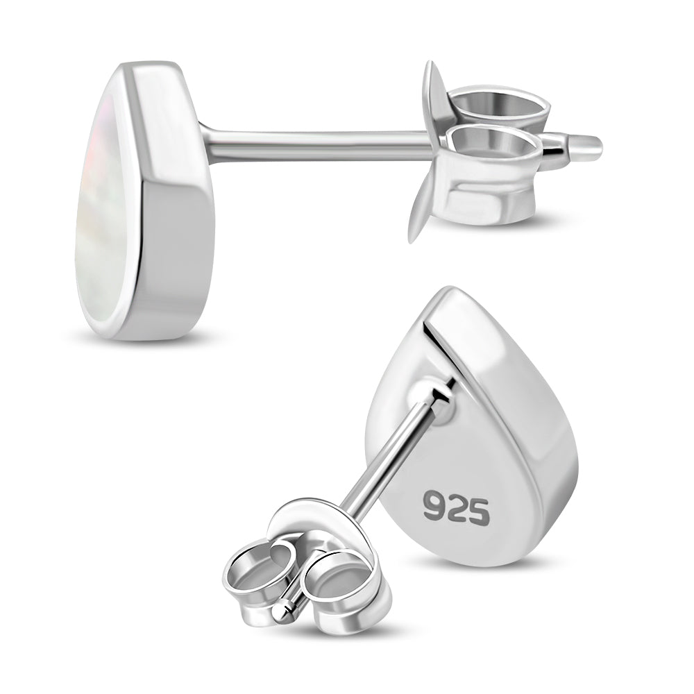 Mother of Pearl Studs -  Small Teardrop