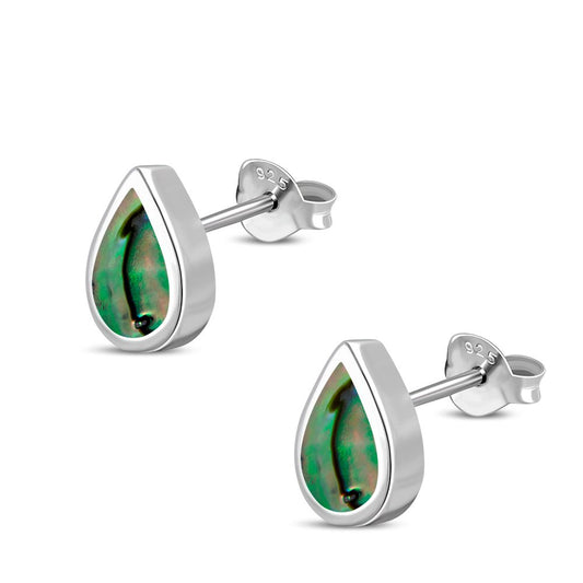 Abalone Studs -  Small Teardrop