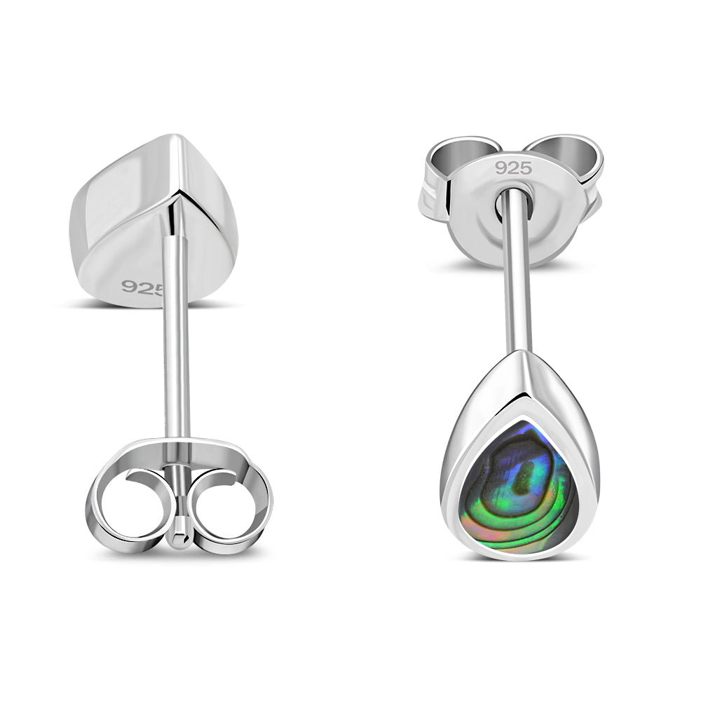 Abalone Studs -  Small Teardrop