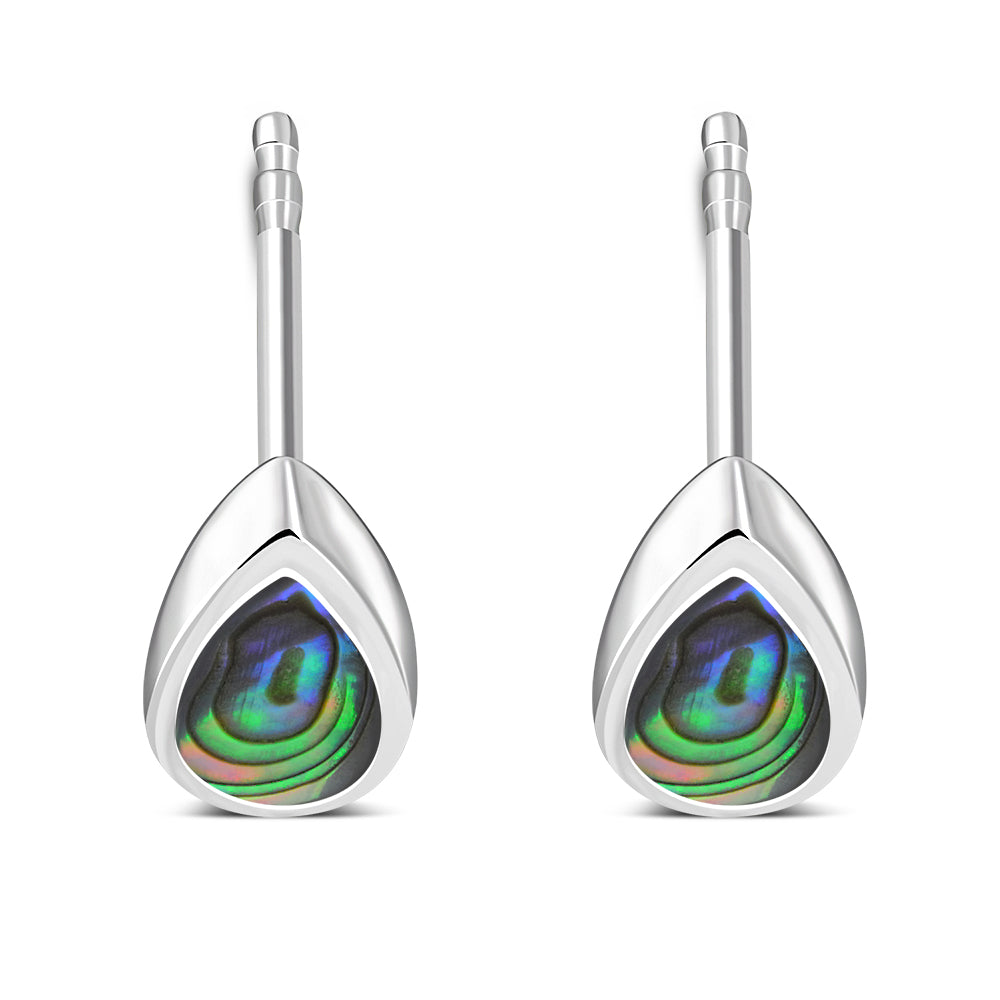 Abalone Studs -  Small Teardrop