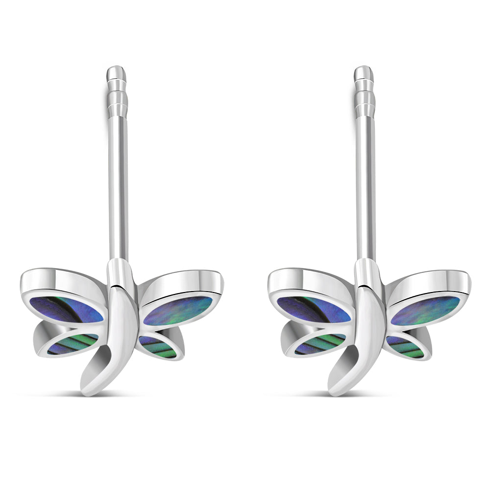 Contemporary Earrings- Butterfly Studs Abalone