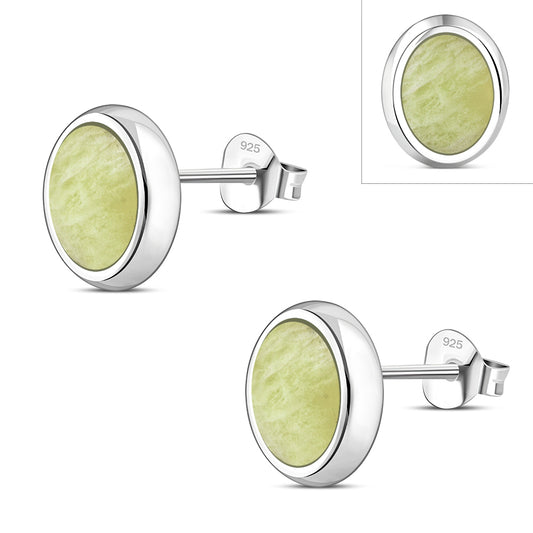 Scottish Marble Studs - Thick Oval