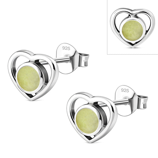 Scottish Marble Stud - Open heart frame